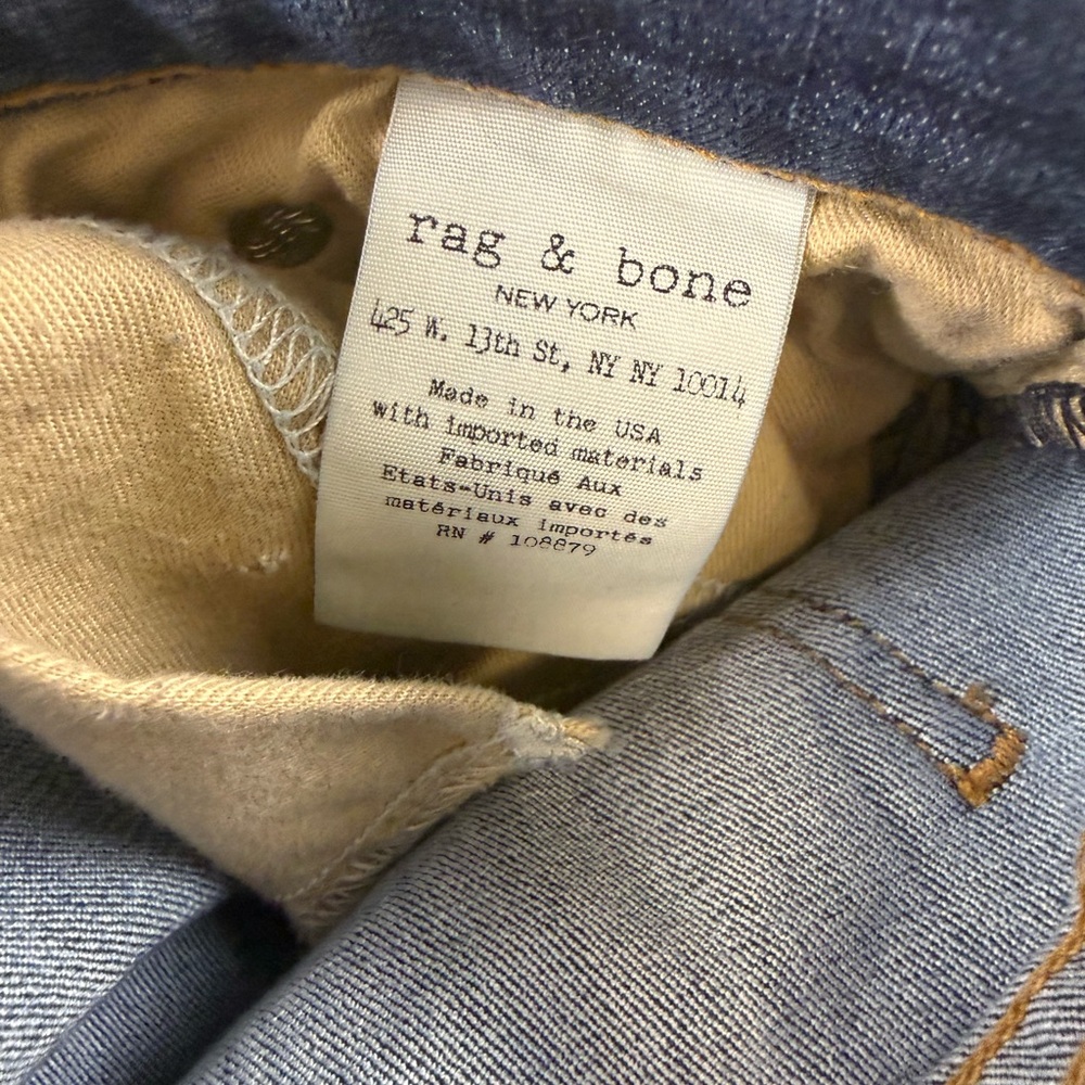 rag & bone Low Rise Ankle Skinny Jeans 27 Medium Wash Frayed Hem - Picture 7 of 13